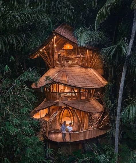 Waterfont treehouse in a magical forest